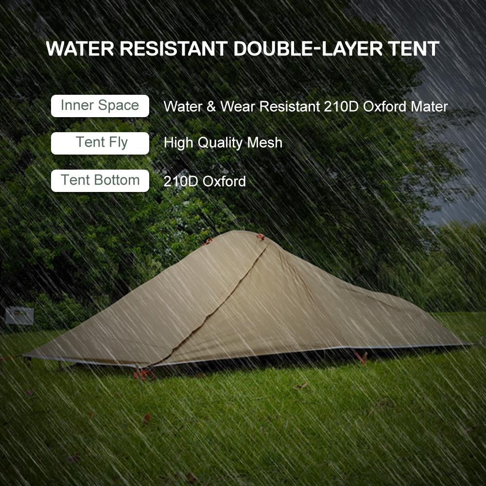 Ultralight Outdoor Camping Tent Single Person Tent Water Resistant Tent Aviation Aluminum Support Portable Sleeping Bag Tent