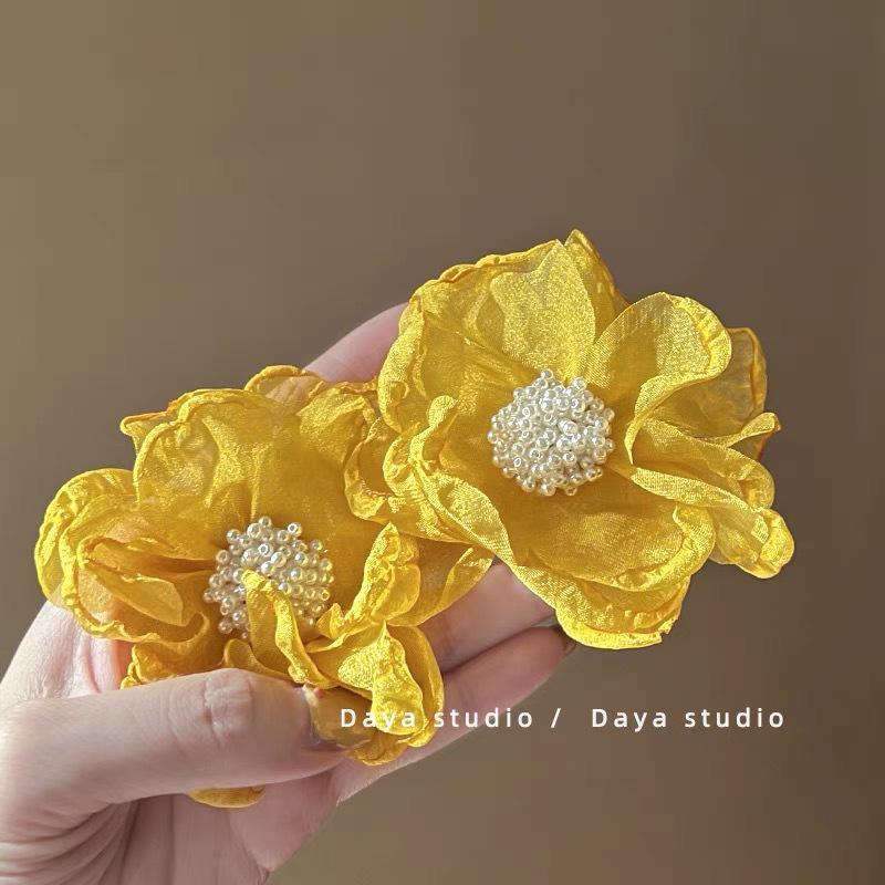 Yellow Petal Tassel Earrings - Bold Beach Vacation Flower Studs for Women, Super Hot & Beautiful Style 2025.