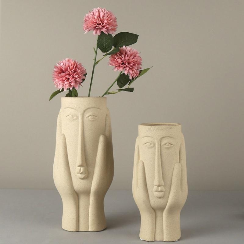Vase Mould Concrete Flowerpots Silicone Molds Abstract Art Face Shaped DIY Succulent Pot Moulds DIY Table Decorations