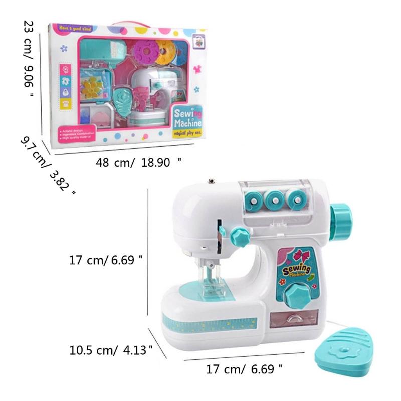 Children Electric Sewing Machine Toy with LED Pretend Play Emulational Educational Household Baby Girls Gift Play Set