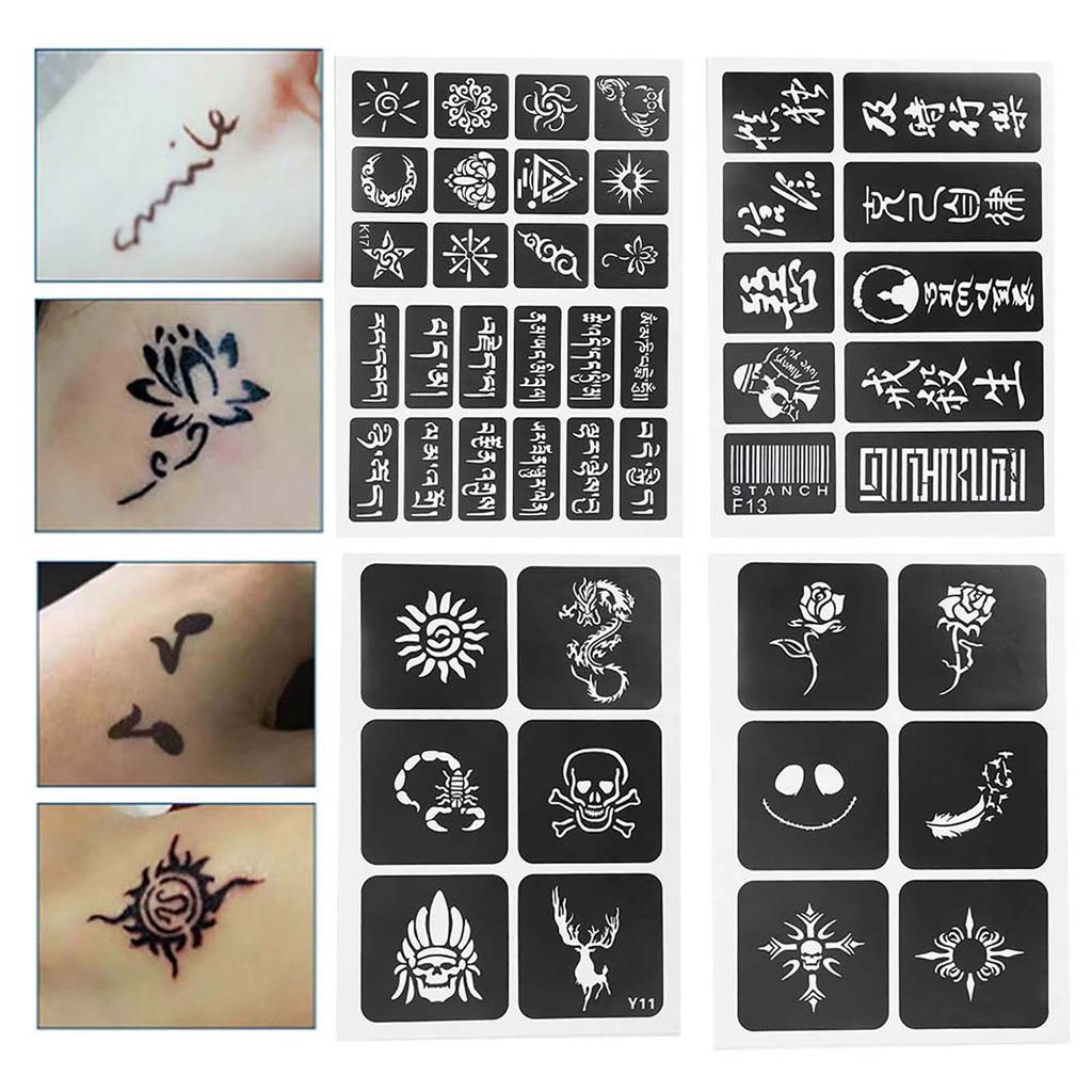 Semi Permanent Small Tattoo Stencil Airbrush Temporary Templates