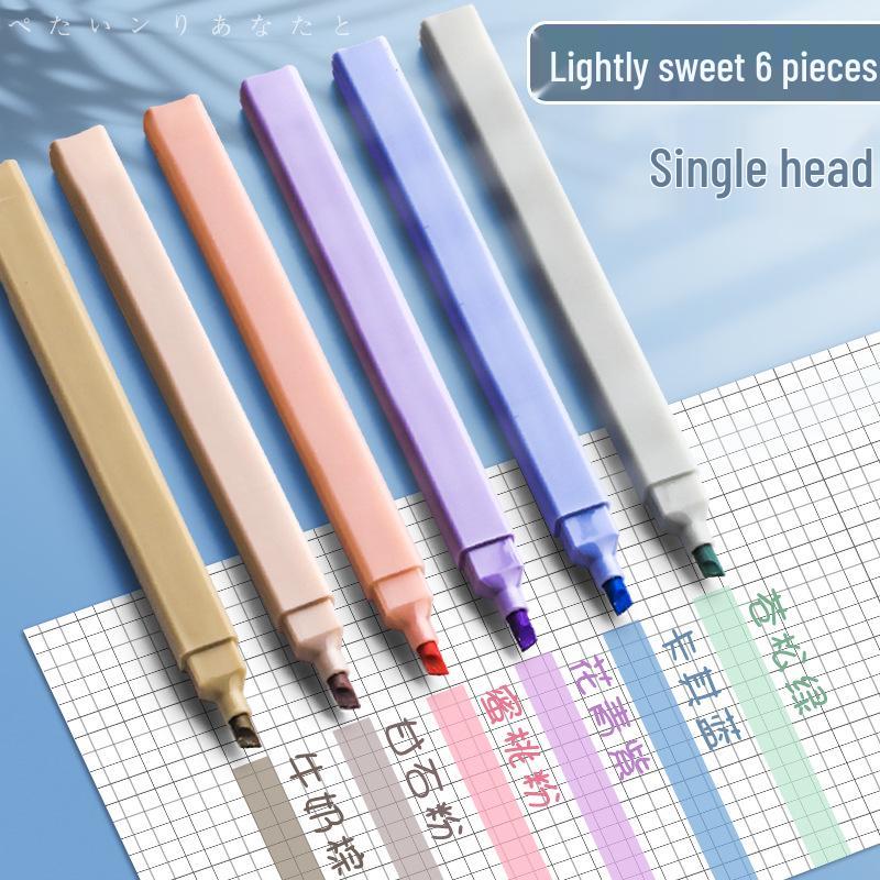 Morandi Eye-Protecting Macaron Color Highlighter Pen for Students