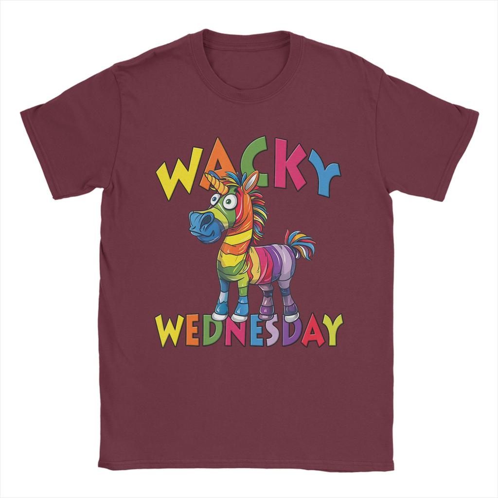 Unisexs Wacky Wednesday Spirit Week Party Day T Shirt Cotton Tops Leisure Short Sleeve Crewneck Tees Original TShirts