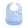 Plaid Pattern Elderly Bib Waterproof Eating Smock Easy Clean Mealtime Bib  Elderly Care