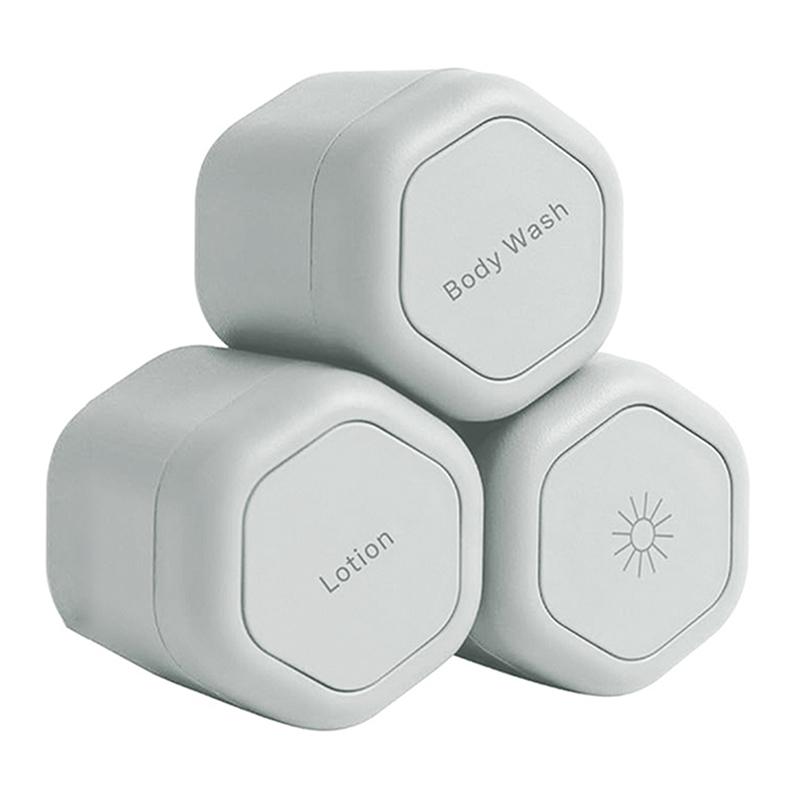 2/3Pcs Travel Container Magnetic Storage With Lids Cosmetic Dispenser Stacking Design Bottle For Face Cream Sunscreen Organizer