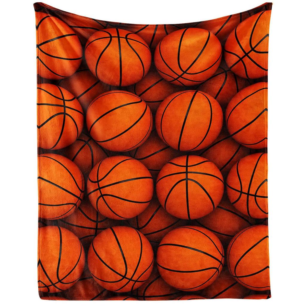 Basketball-themed graffiti Printed Blanket for Sofa Bed Travel Camping Living Room Office Conditioning Blanket