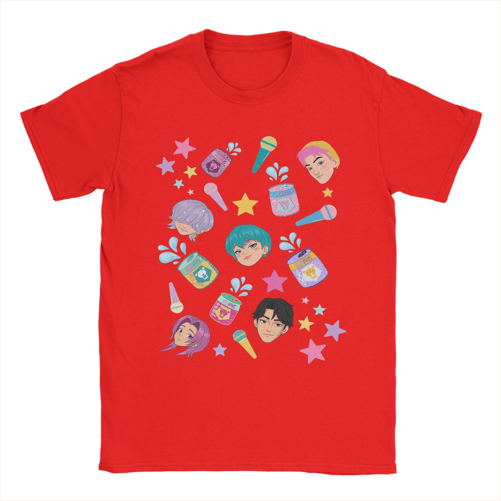 

Saja Boys Kpop Demon Hunters T Shirt for Men Pure Cotton T-Shirts Round Neck Tee Shirt Short Sleeve Clothing Graphic Printed S