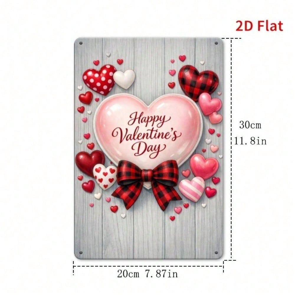 Vintage Heart Metal Plaque Waterproof Wall Art Romantic Valentine Decor