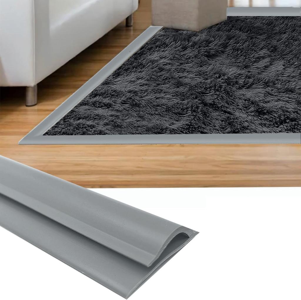1PC 2m/78.74inch PVC Carpet Edge Trim Strip Cuttable Flexible Floor Transition Strip Safe Waterproof Rug Edge Protector Doorway