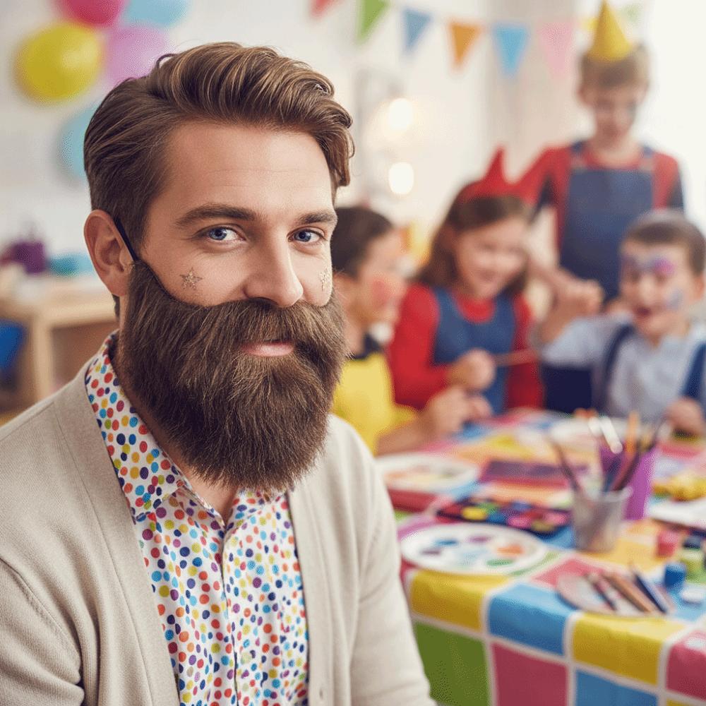 Simulated Halloween Artificial Semicircular Beard with Elastic Strap Fake Facial Hair Masquerade