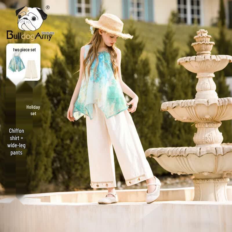 CHANZUIGOU Girls  Chiffon Shell Collar Set 170 cm
