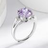 Anello in Argento Sterling 925 con Zircone di Cristallo Viola Taglio Nido da 4 Carati Regalo per Festa di Compleanno Anniversario