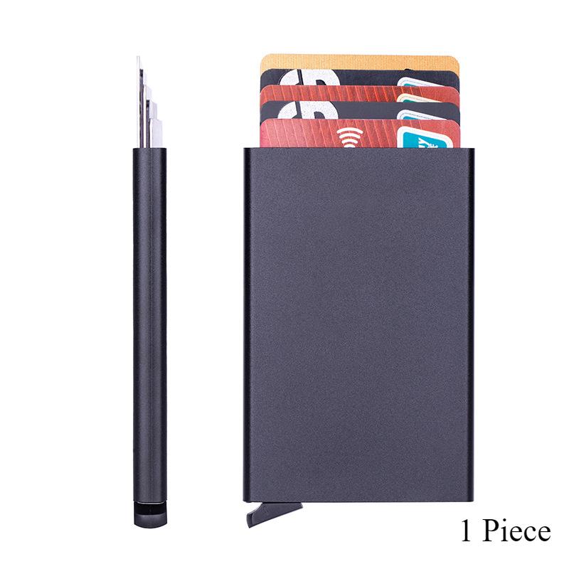 Rfid Credit Card Holder Metal Thin Slim Smart Wallet Men Women Wallets Pop Up Minimalist Small Black Purse Mini Walets for Men