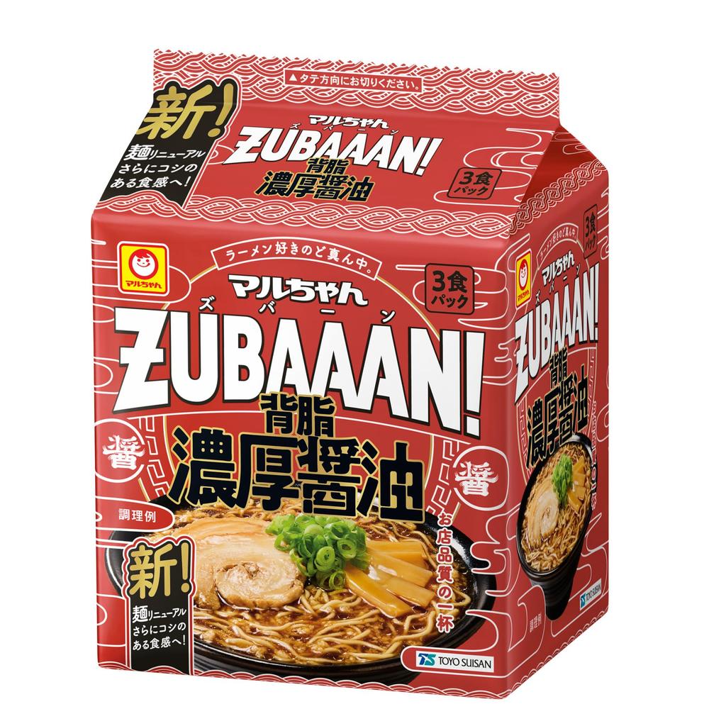 Maruchan ZUBAAAN! Rich Back Fat Soy Sauce, 3-Serving Pack, 125g x 3 x 9 Bags