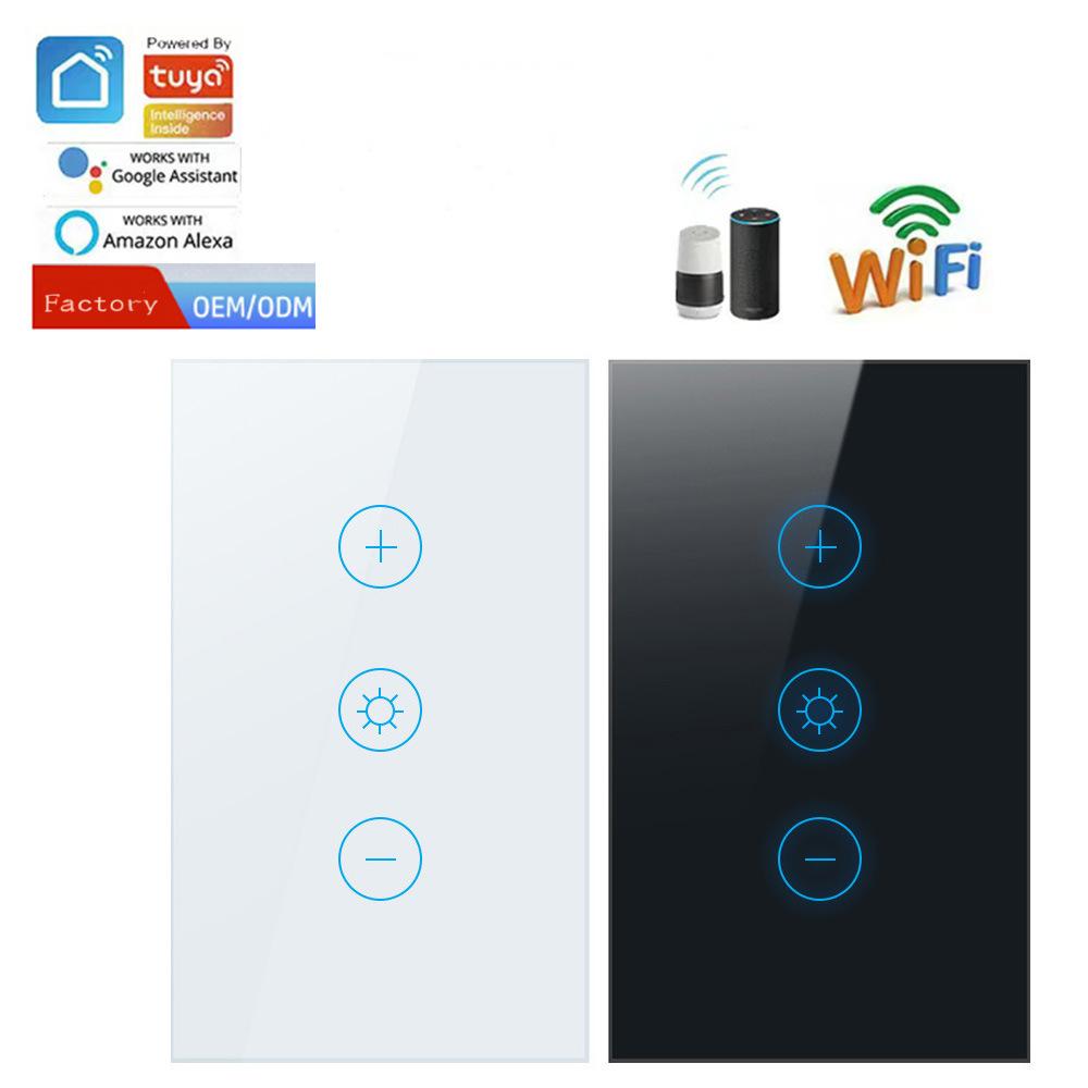 Chuyun Custom US Tuya WiFi Touch Panel Remote Control Wall Switch Smart Dimmer Switch 120*72*32mm&Wifi чёрный