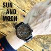 DearwooD Metal Wood Sun Moon Date Matte Black Brown & Watch, & Dial, Analog, Men's Watch, Stopwatch, Calendar, Wooden, Walnut, &