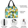 Pineapples Insulated Lunch Bag with Front Pocket Reusable Cooler Tote Bag with Zipper Use for Camping Hiking Picnic Beach Travel