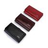 Women's Genuine Patent Leather Tri-fold Wallet, Solid Color, Compact and Multifunctional Card Holder