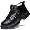 Wool Snow Cotton Shoes High-top Velvet Leather Shoes Middle-aged Men's Shoes Large Size Thickened Winter Shoes Thick Sole Warm Winter Non-slip