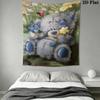Tatty Teddy Wall Tapestry Aesthetic Wall Hanging Printed Fabric Blanket Decorative Tapestries for Bedroom Living Room Home Decor