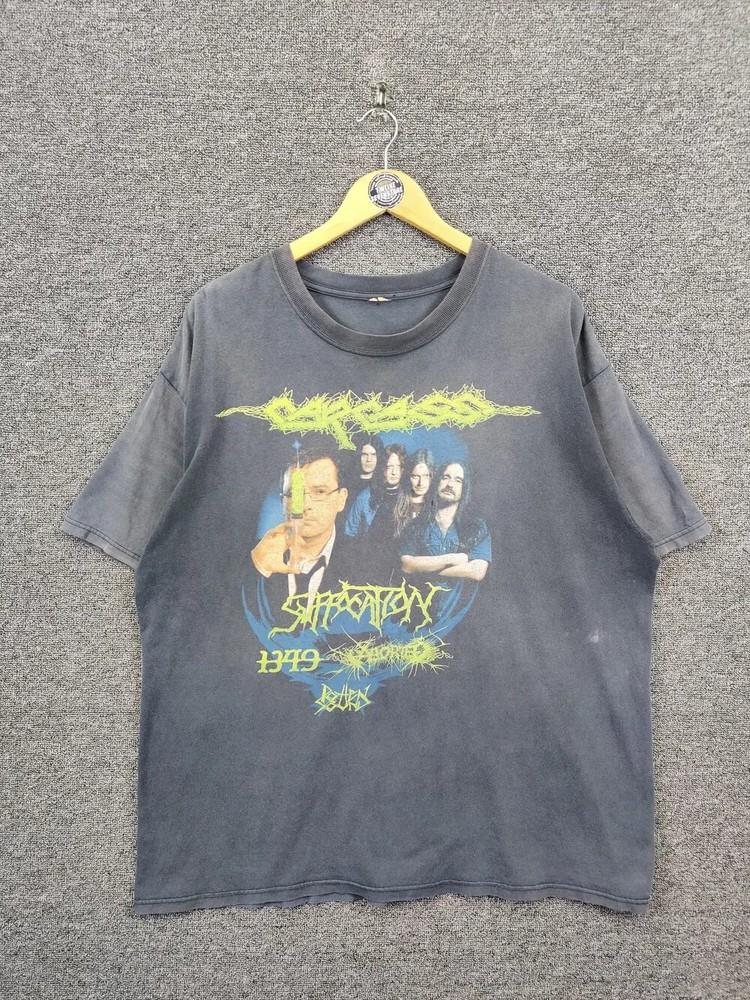 Винтажные Футболки Группы Carcass Suffocation Tour Угольные Футболки Ремейк AN49750 Унисекс Футболка XXXXL
