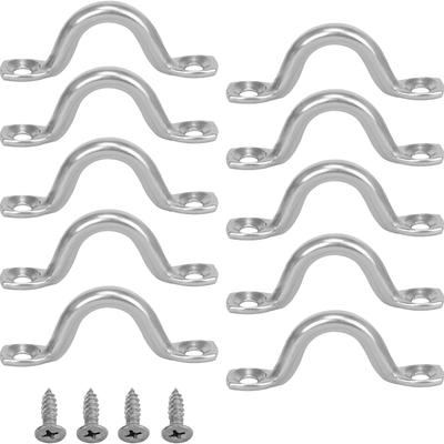 10 Stück 316 Geschmiedeter Edelstahl Bungee Deckschlaufen Zurrpunkte Pad Eye Riemen für Boot Kajak Deck Rigg-Kit