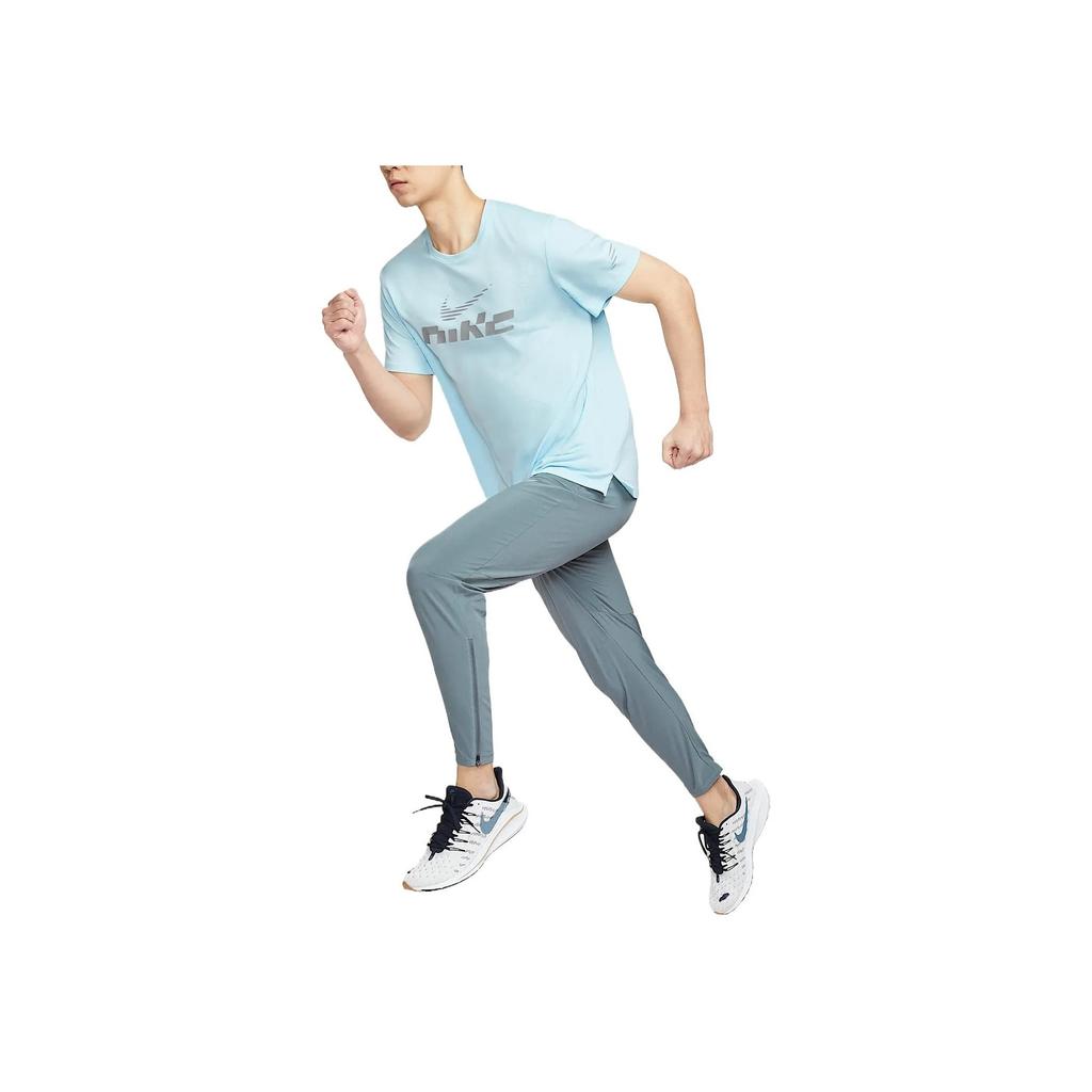 Nike Miler Flash Fashion Comfortable Skin-Friendly Trendy Solid Color Short Sleeve T-Shirt Men Tops Glacier-Blue IB4128-474