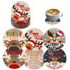 A Charming 6-piece Set of Wooden Christmas Coasters, Suitable for Round Design, Heat-resistant and Anti-slip - Ideal for Home De