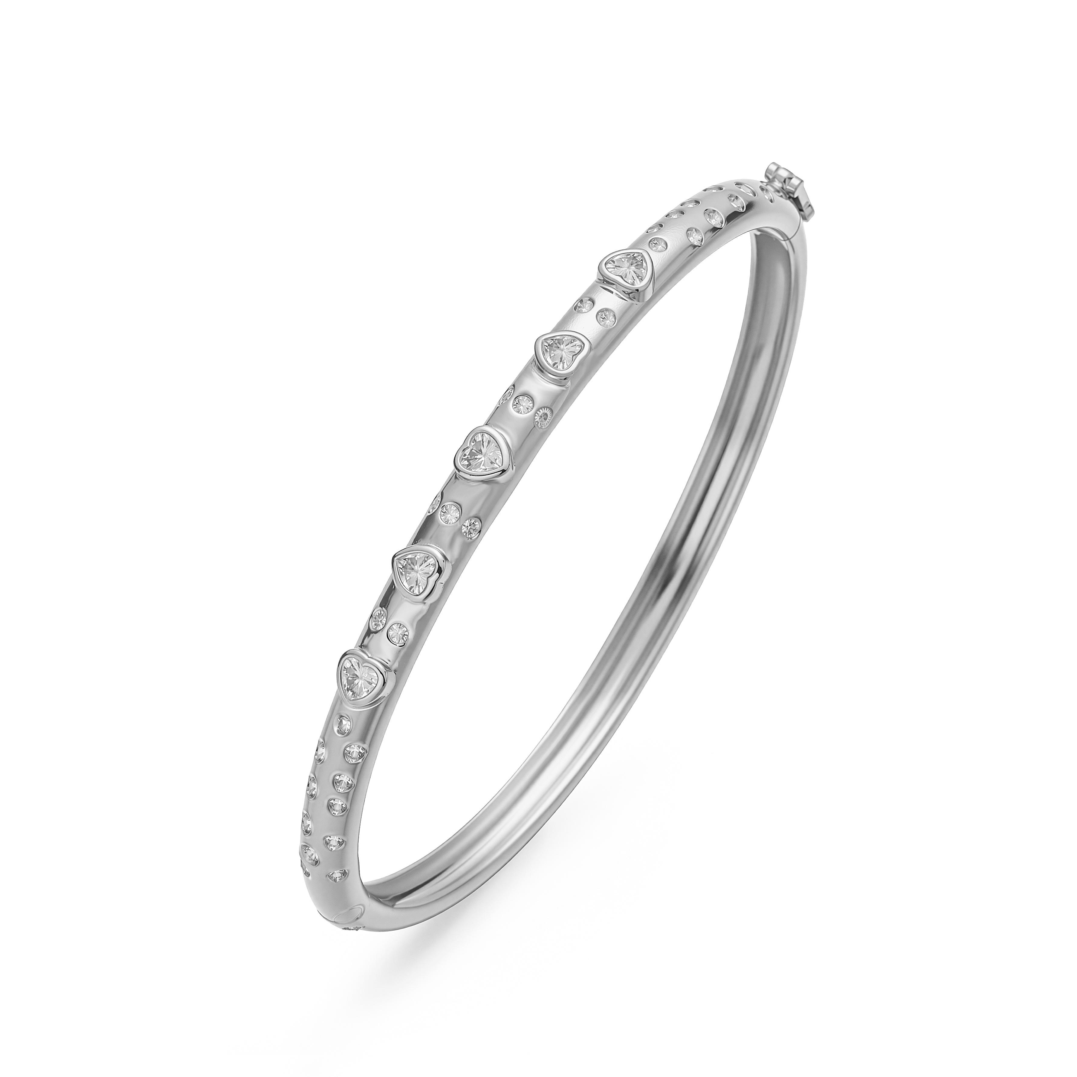18K Gold Plated Brass Bangle For Women Sparkling Cubic Zirconia Inlaid Geometric Star Eye Luxury Stackable Bracelet Zircon Gift