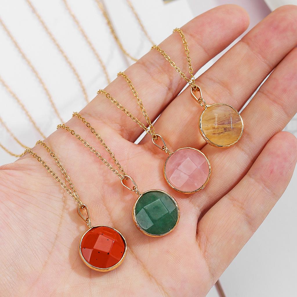 Natural crystal pendant, cut surface, amethyst necklace, semi precious gemstone necklace, Bohemian jewelry