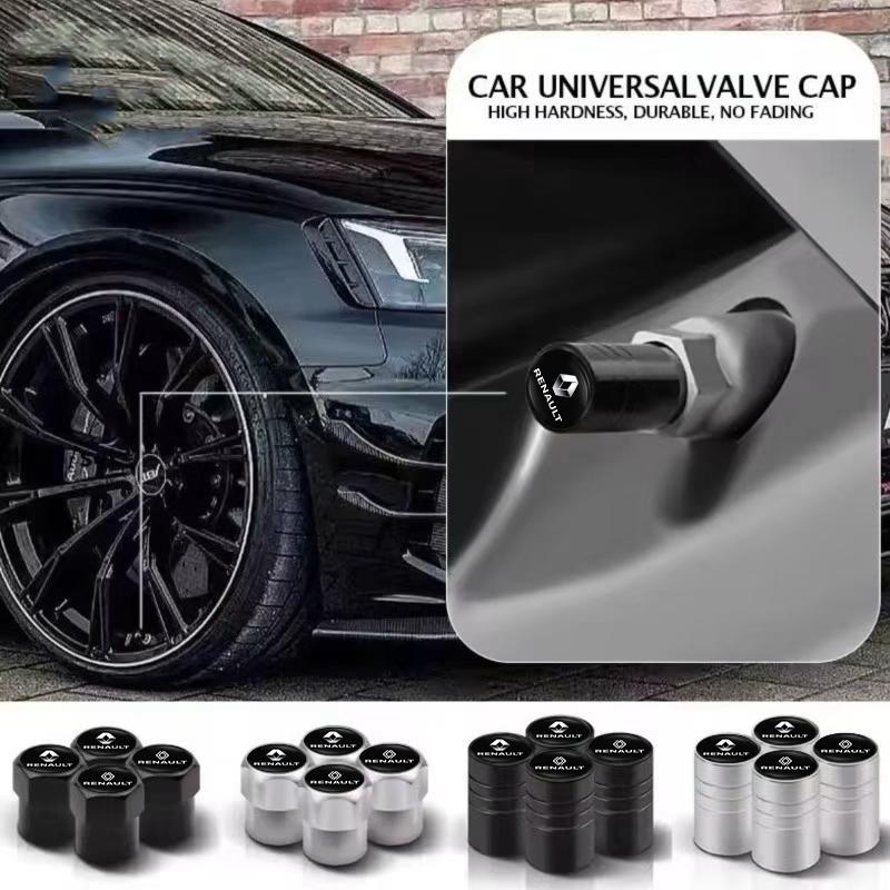 4pcs Car Tire Valve Stems Cap Aluminum Tyre Wheel Stem Air Valve Cover Airdust For Renault Clio Laguna 2 Megane 2 3 Duster Logan Y777