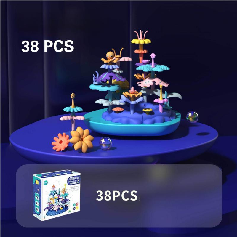 Children's Building Block Flower Bed Assembly Toys, Girls' Educational and Versatile Garden Building Block Flower Arrangement Toys Storage Box