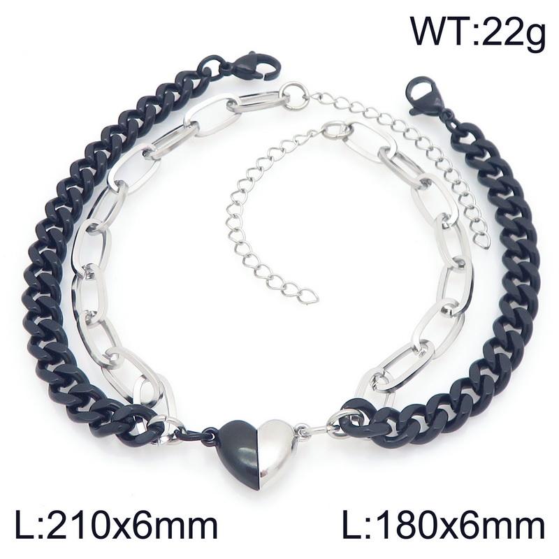 Magnetic Couple Bracelets Gold Color Lock and Key Design Stainless Steel Matching Bracelets for Boyfriend Girlfriend Valentin