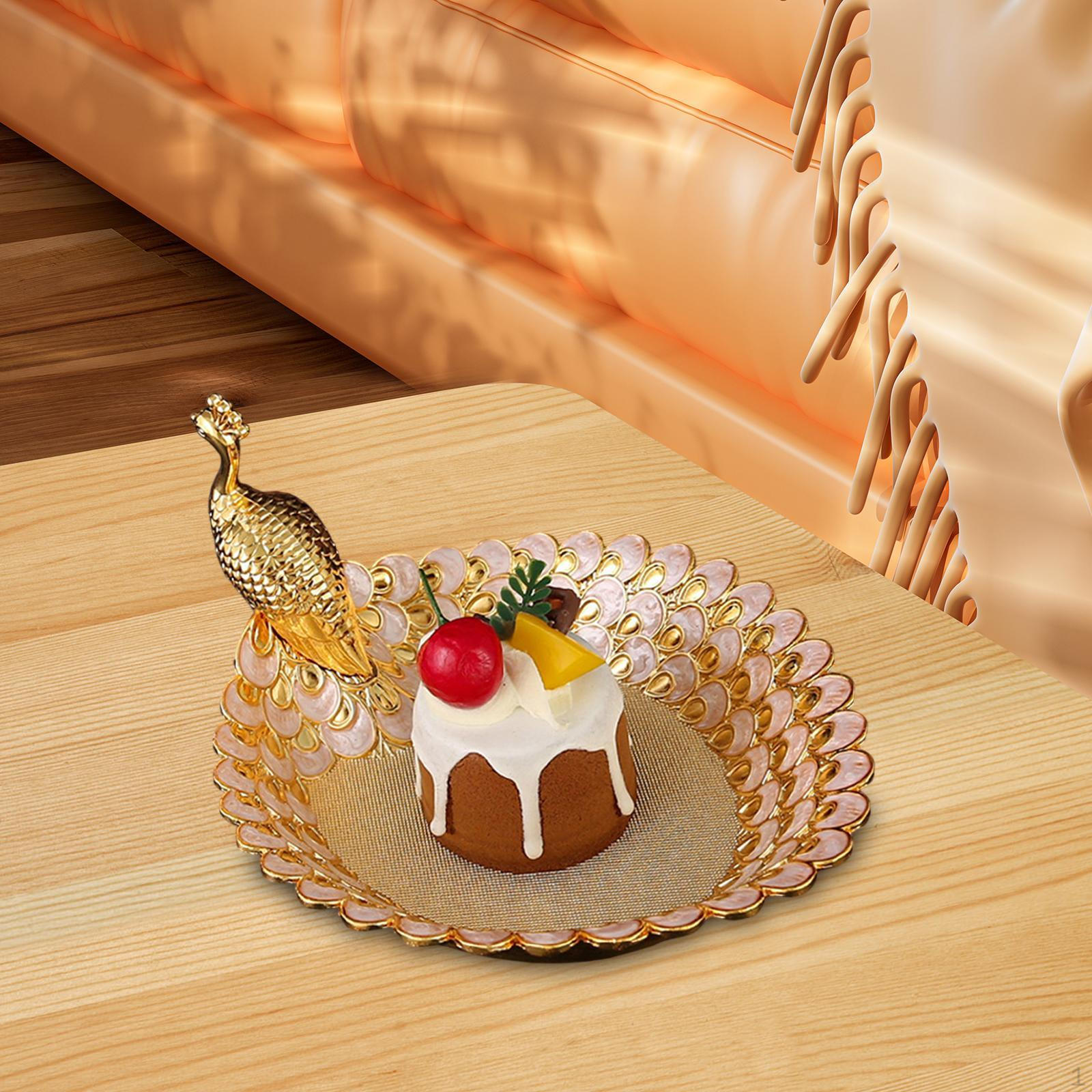 

Фруктовая тарелка Многоцелевой косметический поднос Духи Десерт Украшения золотой