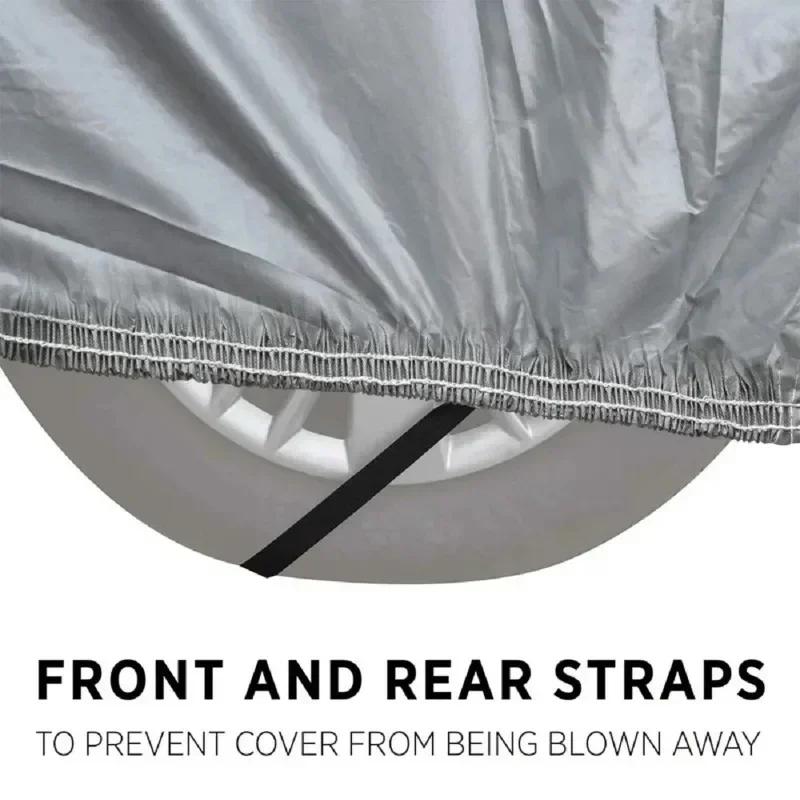 Funda Universal para Coche Completo Impermeable Antipolvo para Todas las Estaciones Recubrimiento de Película PE con Parasol Protector de Aluminio Reflejo de Rayos UV