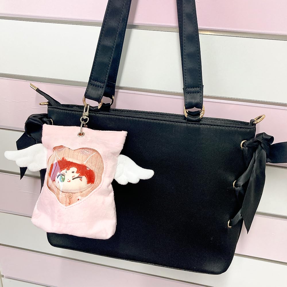 Winged Plush Pouch for 10cm Plush Heart Angel Bag Pink Toys, Window, Wings, Transparent, Charm, [Used]
