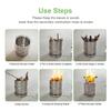 1Pcs Portable Outdoor Camping Stove Wood Burning Mini Lightweight Stainless Steel Stove Picnic BBQ Cooker Travel Adventure Tools