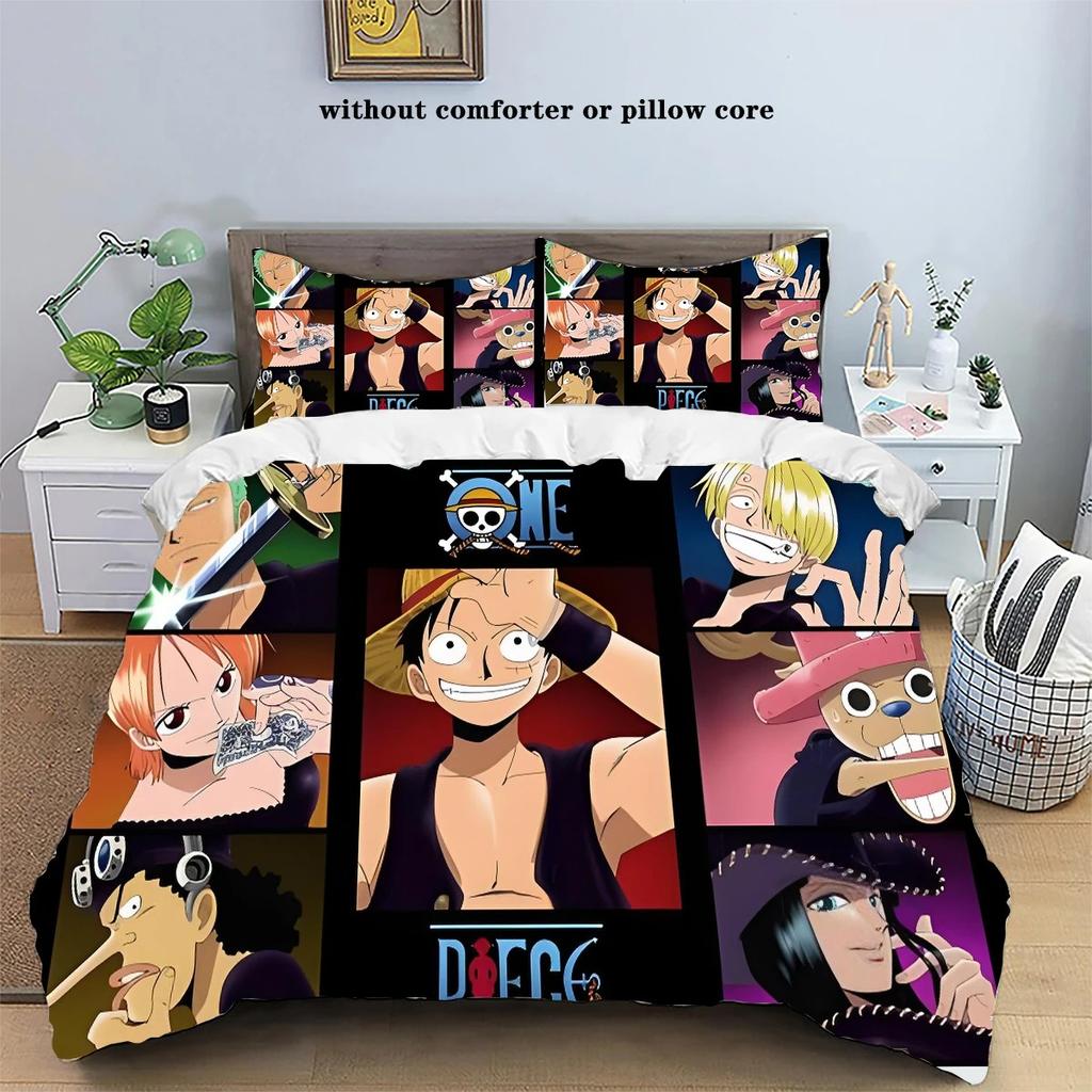Anime One Piece Duvet Cover Set Comfortable and Warm Bedding Set for Decorating Your Bedroom and Enhancing Home Life Teens Gifts