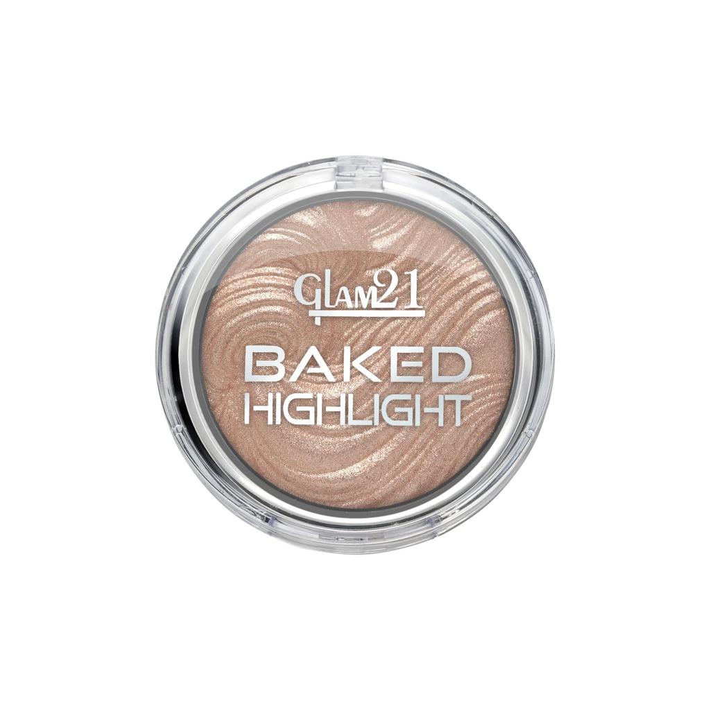 Glam21 Baked Highlighter|Silky Pigments|Mettalic Finish|Long Lasting Shimmer Look|Creamy Texture|Highly Blendable,Long Wear|Suitable for All Skin T
