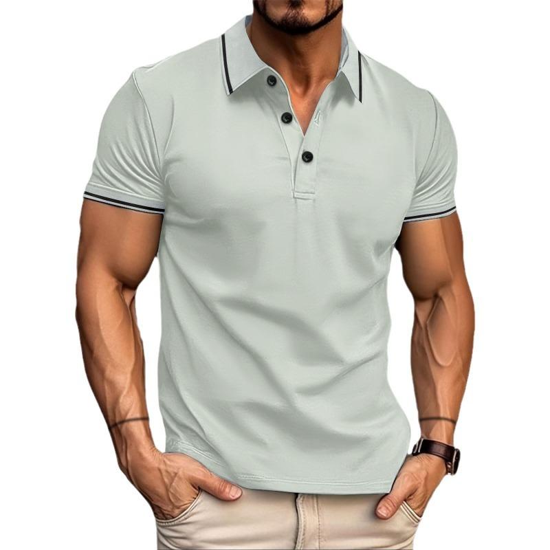 Cross-border men's clothing new lapel men's casual fashion short sleeves
