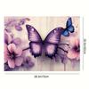 1 Stück Gummi-Abtropfmatte mit lila Schmetterlingsdruck für Café, Restaurant, Küche, Teppich, Tischgeschirr, Kieselgur-Tischmatte, Haustiermatte, Kaffeegeschirr