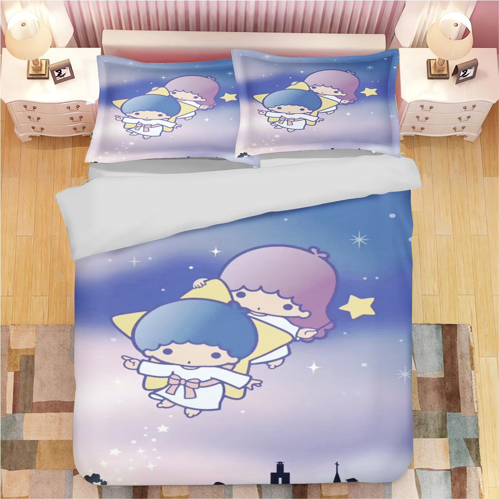 

Comforter Cartoon Little Twin Star Sanrio Cute Girl Printed Children Soft Customizable Bedding Custom Made Home Bedroom Comforter (quilt)-EU Single(135*200cm)3pcs