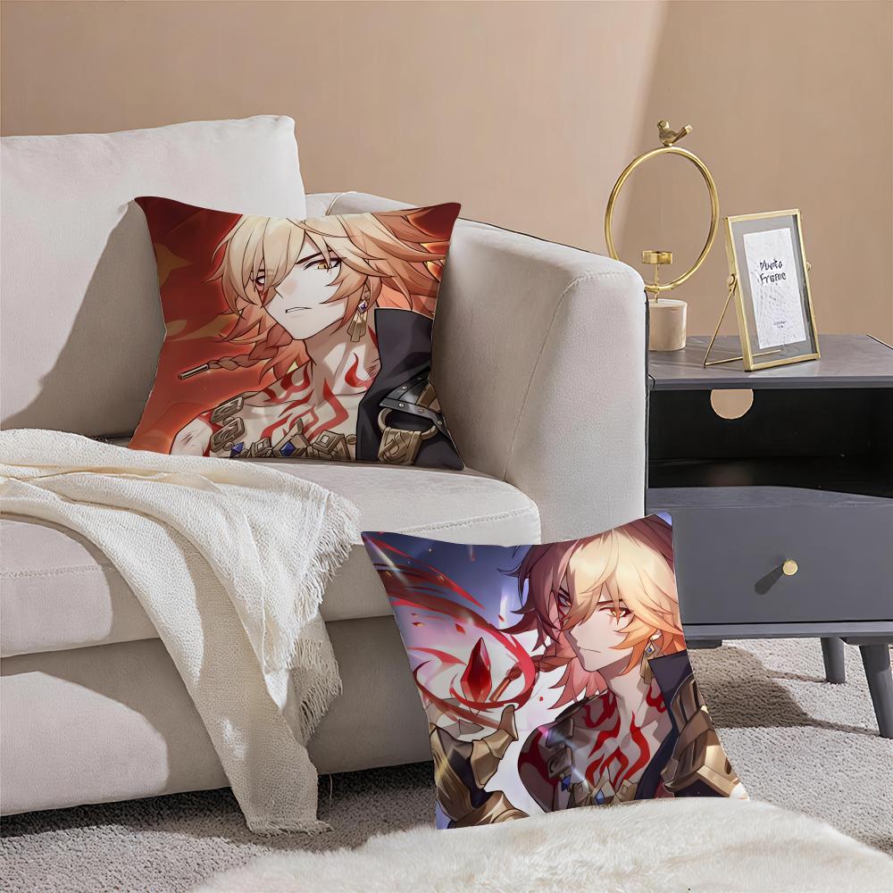Honkai Star Rail MMydei Cushion Cover Pillowcase Short Plush Invisible Zipper Room Sofa Cushion Cover