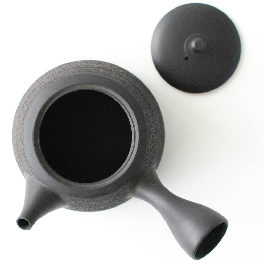 Tokoname ware Tokocralabo Tokoname ware Tamamitsu Kiln Teapot with Ceramic Mesh Tea Single Serving Size Black Pine Bark for Green Japanese Made in
