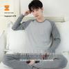 Teenagers' All-Cotton Antibacterial Autumn Homewear Set: Warm Underwear & Trousers for Middle and Big Kids