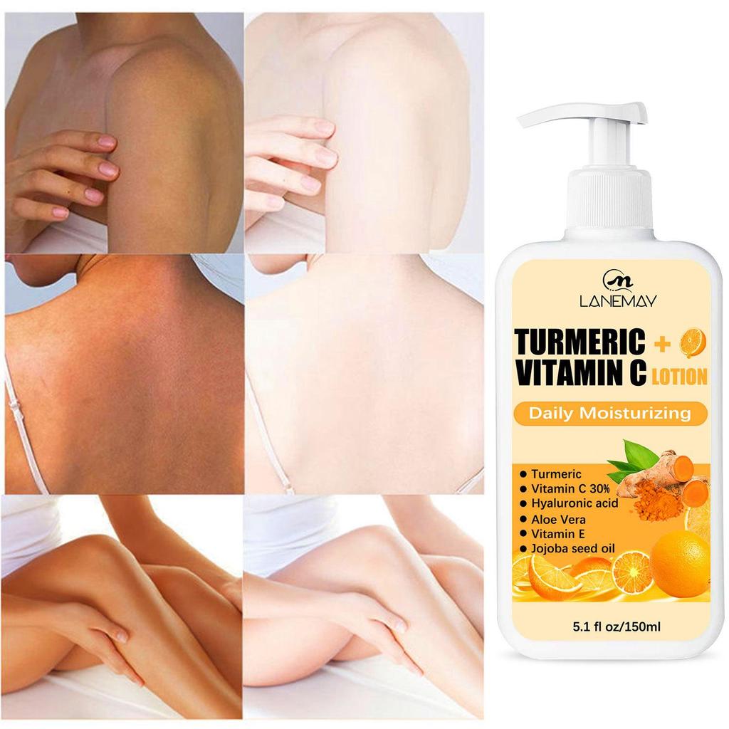 Reduce Fine Lines Wrinkles Emollient Daily Hydration Moisturizing Exfoliating Turmeric VC Body Lotion
