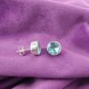 Sky Blue Topaz Gemstone Sterling Silver Birthday Stud Post Sisters Gift Earrings EE-150-15