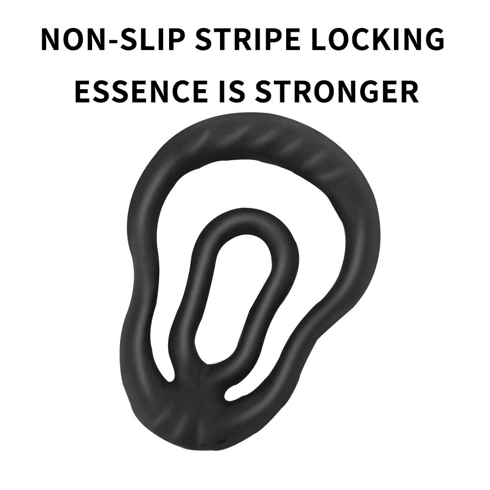 Male Penis Testis Lock Cock Ring Removable Erection Delay Time Ejaculation Penis Ring Enlargement Ball Stretcher Sex Toy Big Man