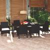 VidaXL Garden Dining Furniture and Cushions 7 Pcs Patio Dining Set Outdoor Table and Chairs Balcony 3094977
