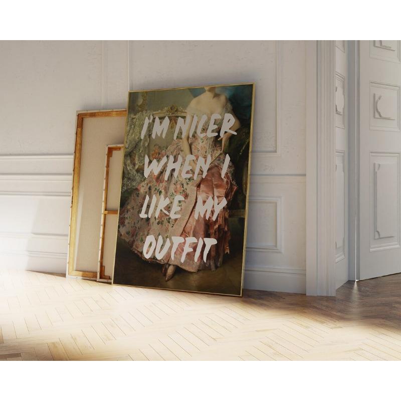 Funny Renaissance Artwork Shhh I'm Reading Bubble-Gum Lady Portrait Vintage Canvas Poster Wall Art Pictures Home Room Decor